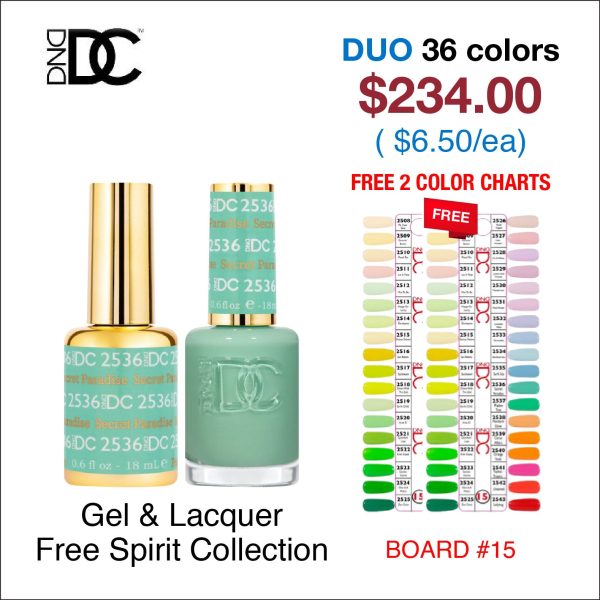 DND DC Duo Matching Color - 36 colors Board 15 - Free Spirit Collection (#2508 - #2543) w  2 Color Charts Online Sale