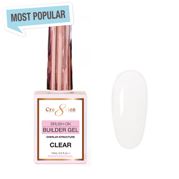 Cre8tion Gel Collection - Overlay  Brush on Builder 0.5oz 01 Clear on Sale