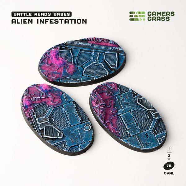 GamersGrass: Alien Infestation Bases, Oval 75mm (x3) Supply