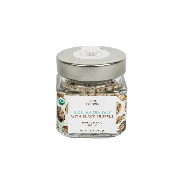 Organic Sicilian Sea Salt with Black Truffle by Bona Furtuna, 3.2 oz (90 g) Online Hot Sale