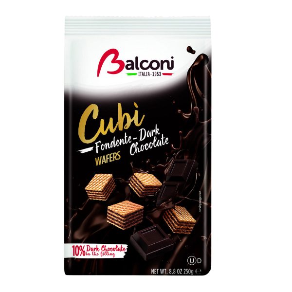 Italian Dark Chocolate Wafer Cubes by Balconi, 8.8 oz (250 g) Supply