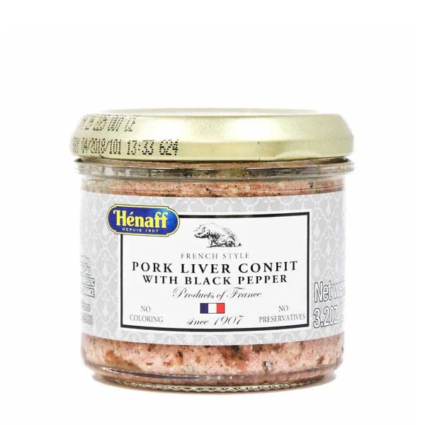 Henaff Pork Liver Confit with Black Pepper 3.2 oz (90 g) For Discount