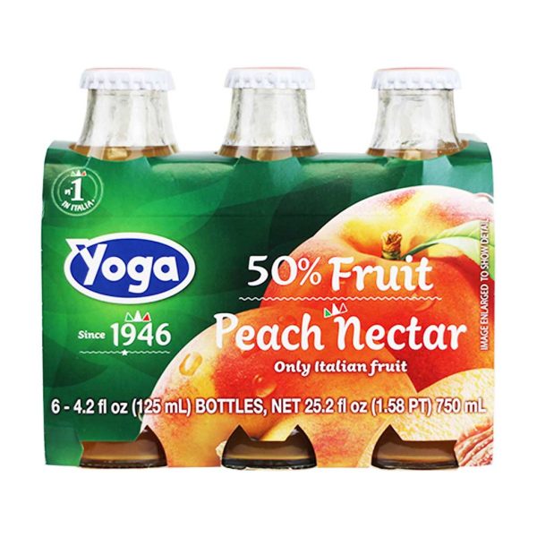 6-Bottle Yoga Italian Fruit Juice Peach Nectar, 6 x 4.2 fl oz (125 ml) For Cheap